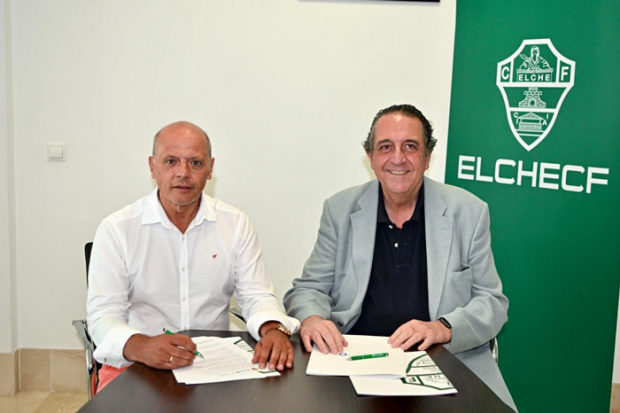 Joaquin Buitrago (Presidente Elche C.F.) y Dr. Fernando Soler (Director Médico Innova Ocular Dr. Soler)